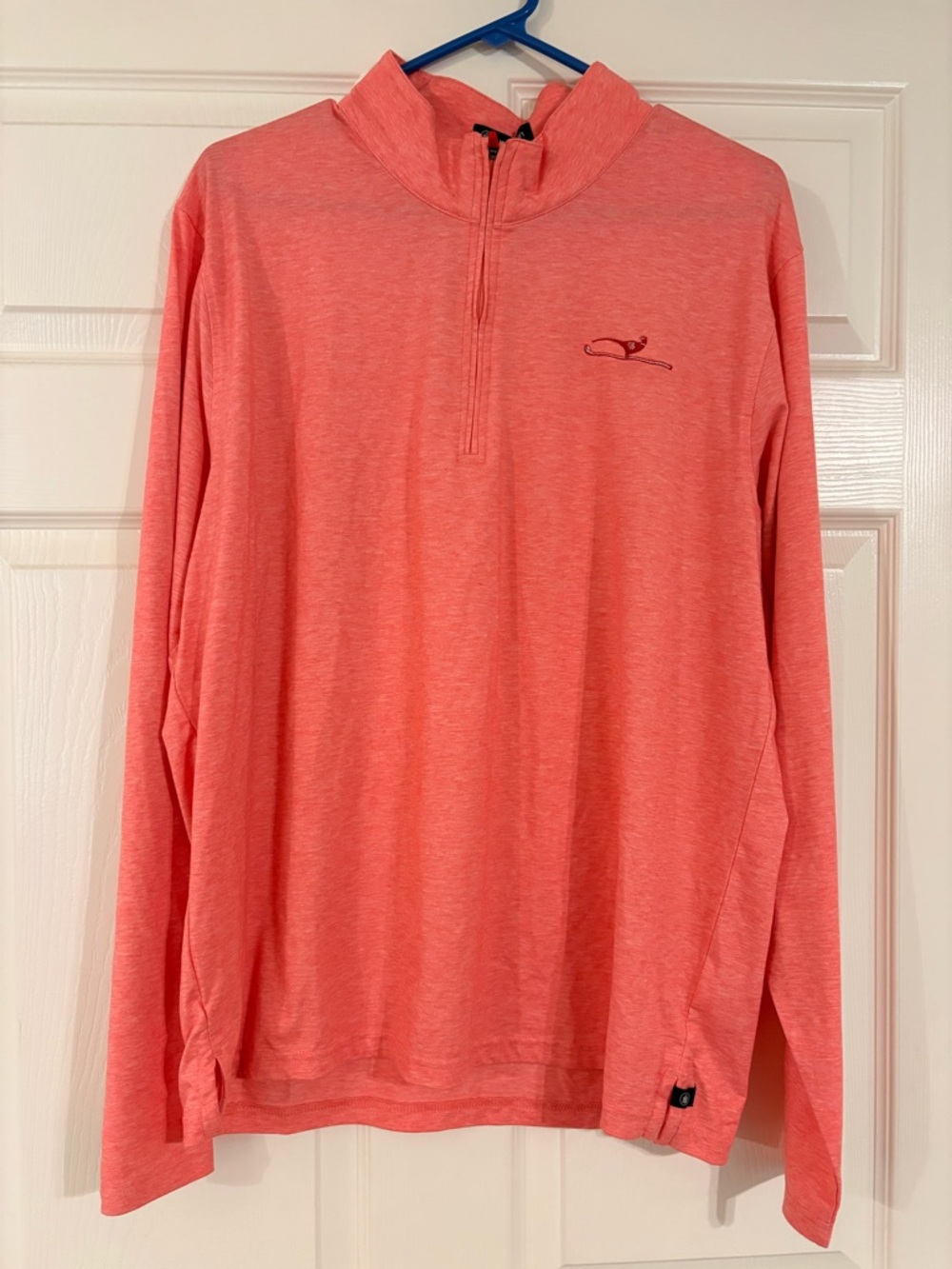 Men's Coral Heather Quarter-Zip Golf Pullover